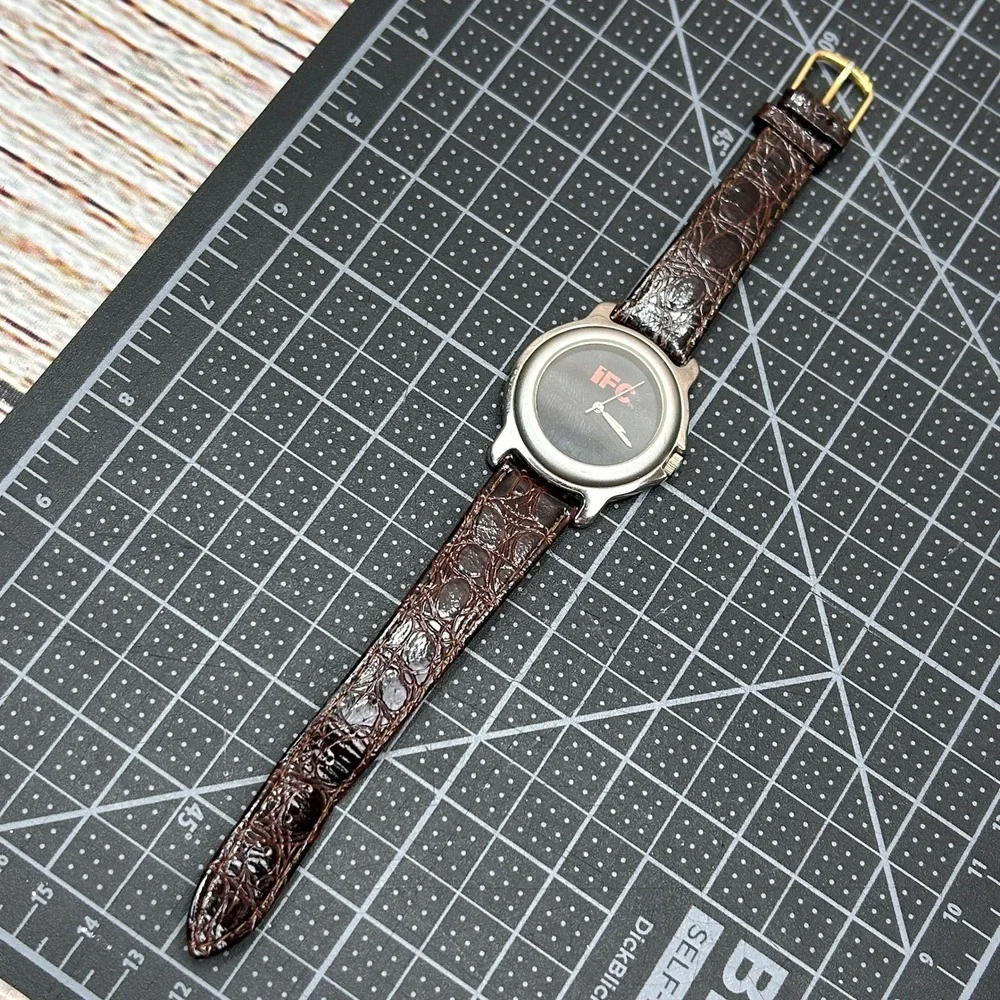 SWEDA IFC Quartz Watch Stainless Steel Back Water Resistant Genuine Leather Band
